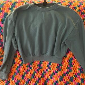Women's Blue Cropped Sweatshirt